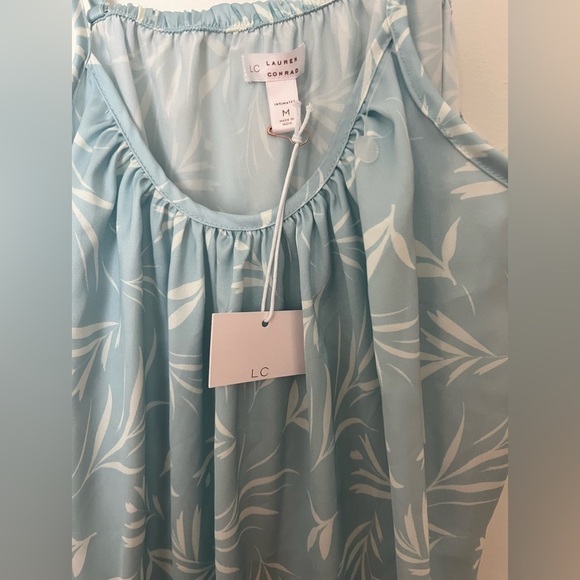 LC Lauren Conrad Satin Ruffle Chemise dress baby blue baby doll - Picture 11 of 12